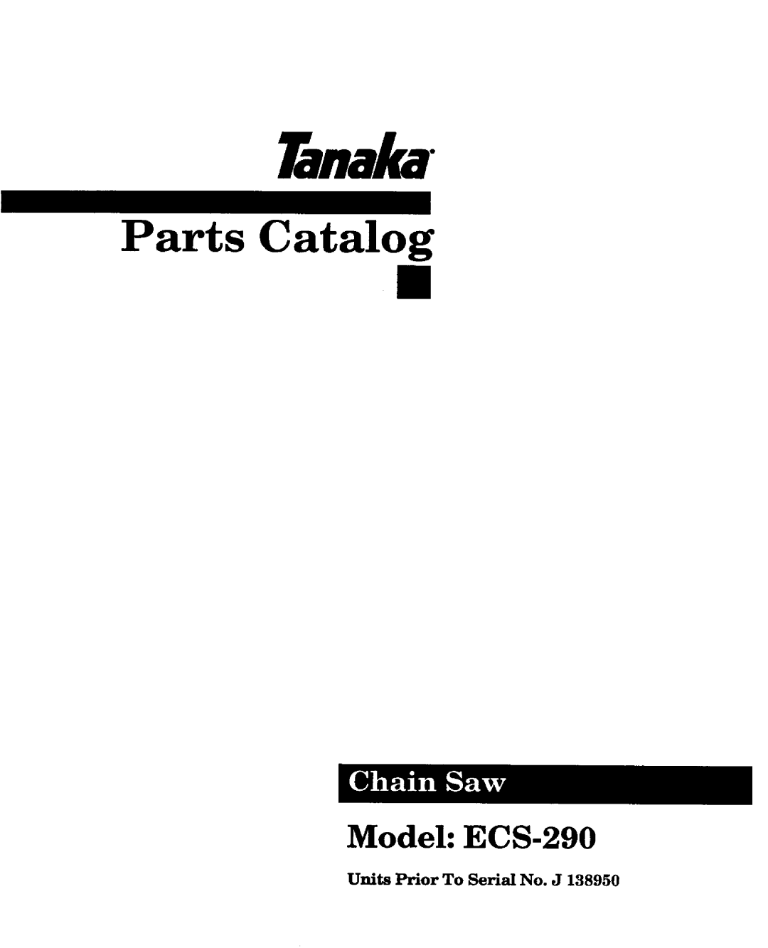 Tanaka ECS-290 manual 