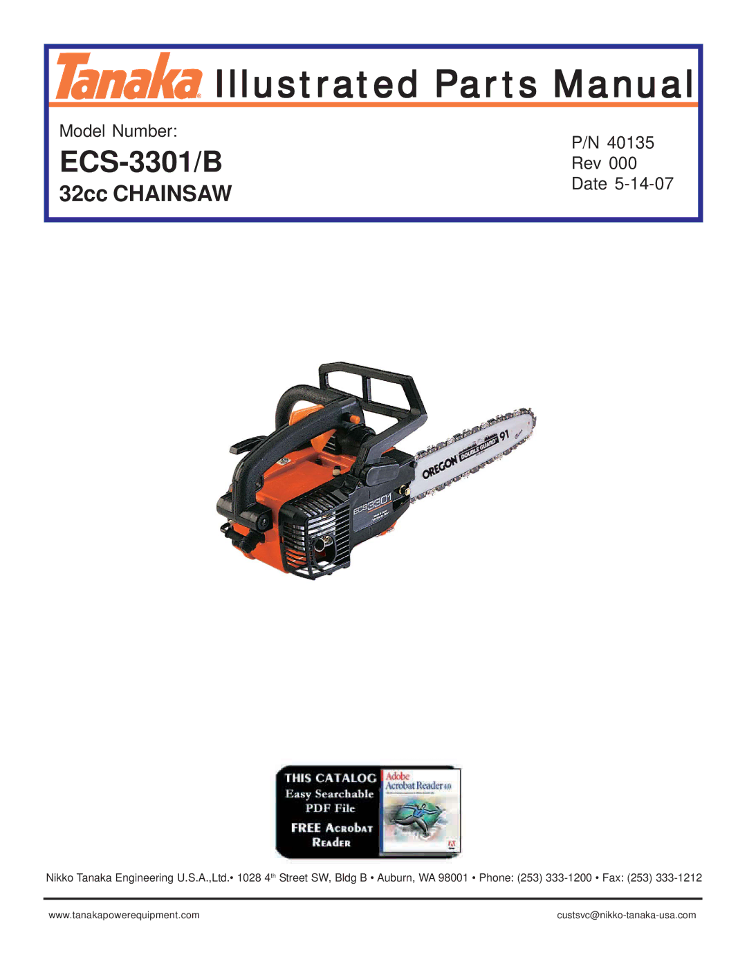 Tanaka ECS-3301/B manual Illustrated Parts Manual 