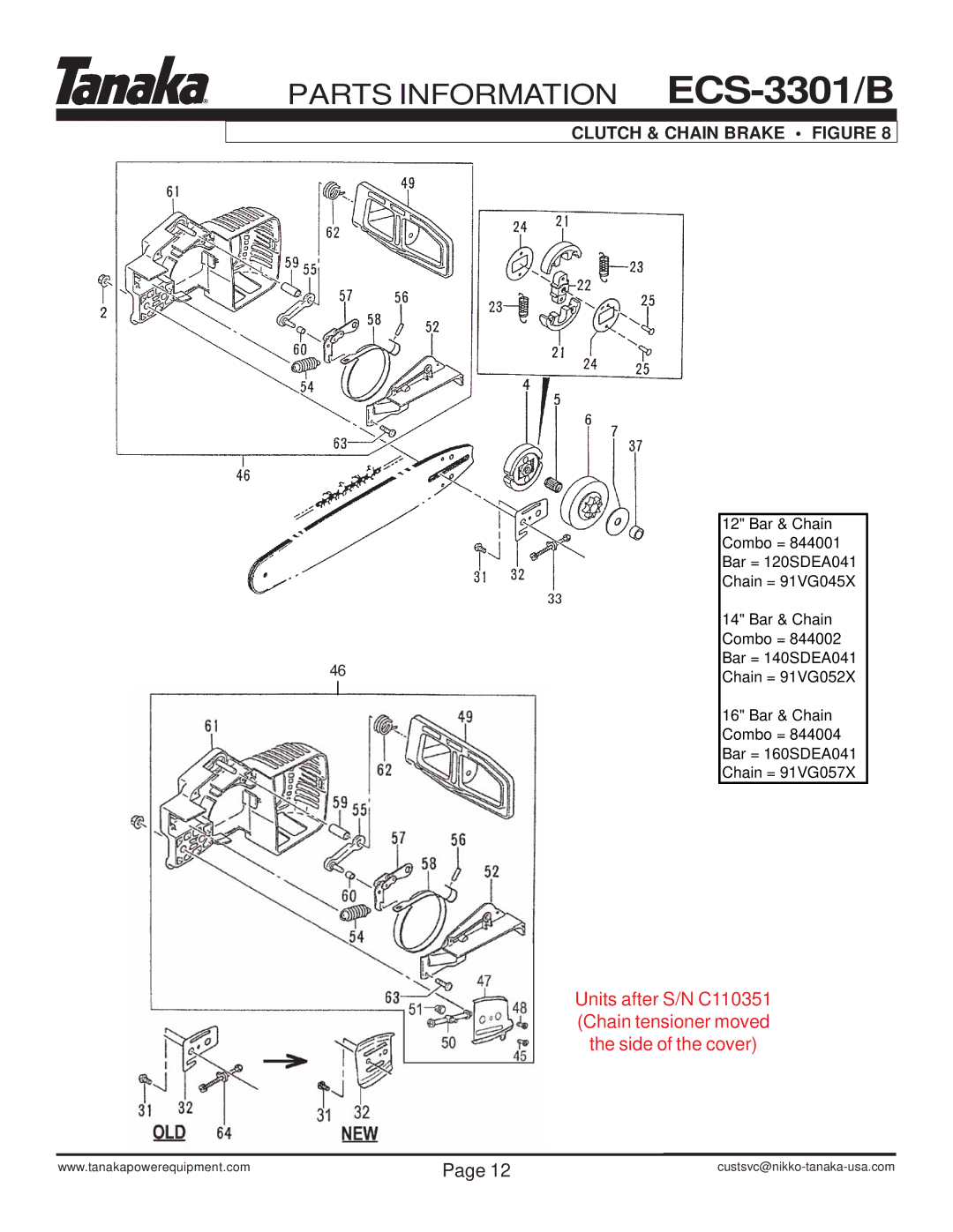 Tanaka ECS-3301/B manual Clutch & Chain Brake Figure 