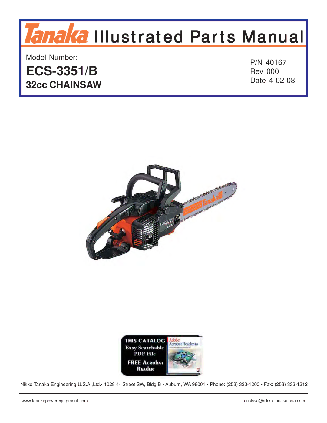 Tanaka ECS-3351/B manual Illustrated Parts Manual 