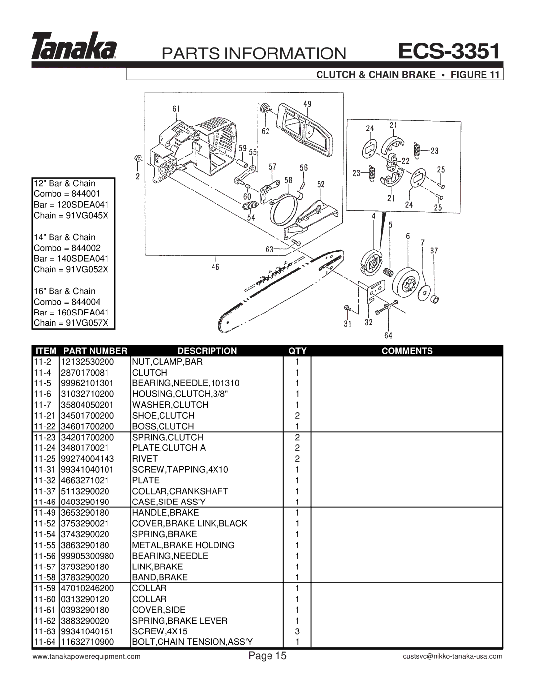 Tanaka ECS-3351/B manual Clutch & Chain Brake Figure 