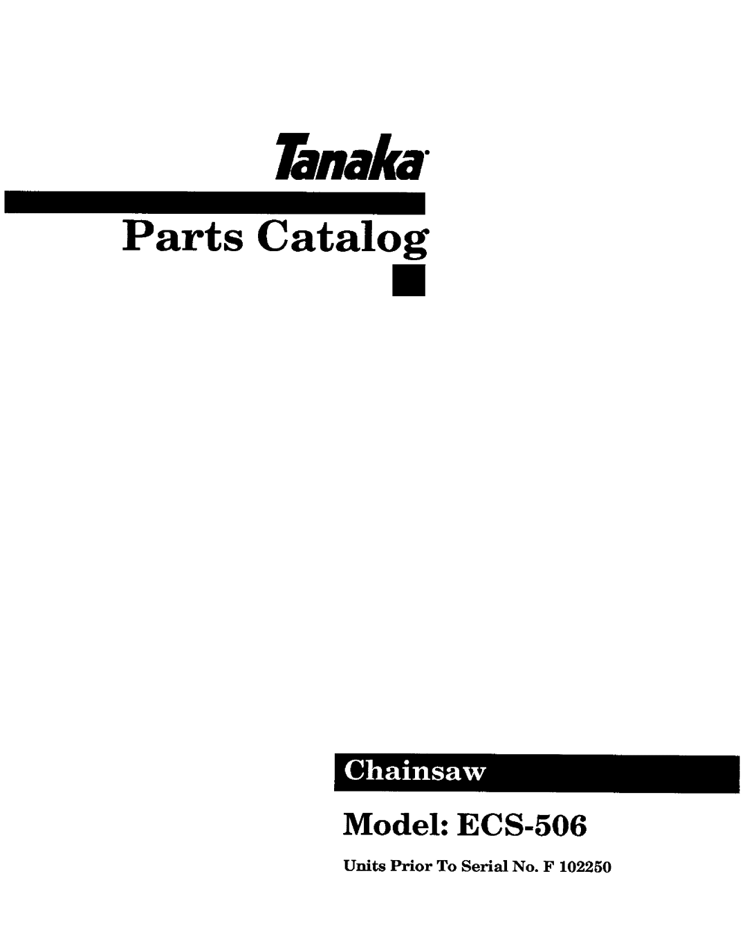 Tanaka ECS-506 manual 