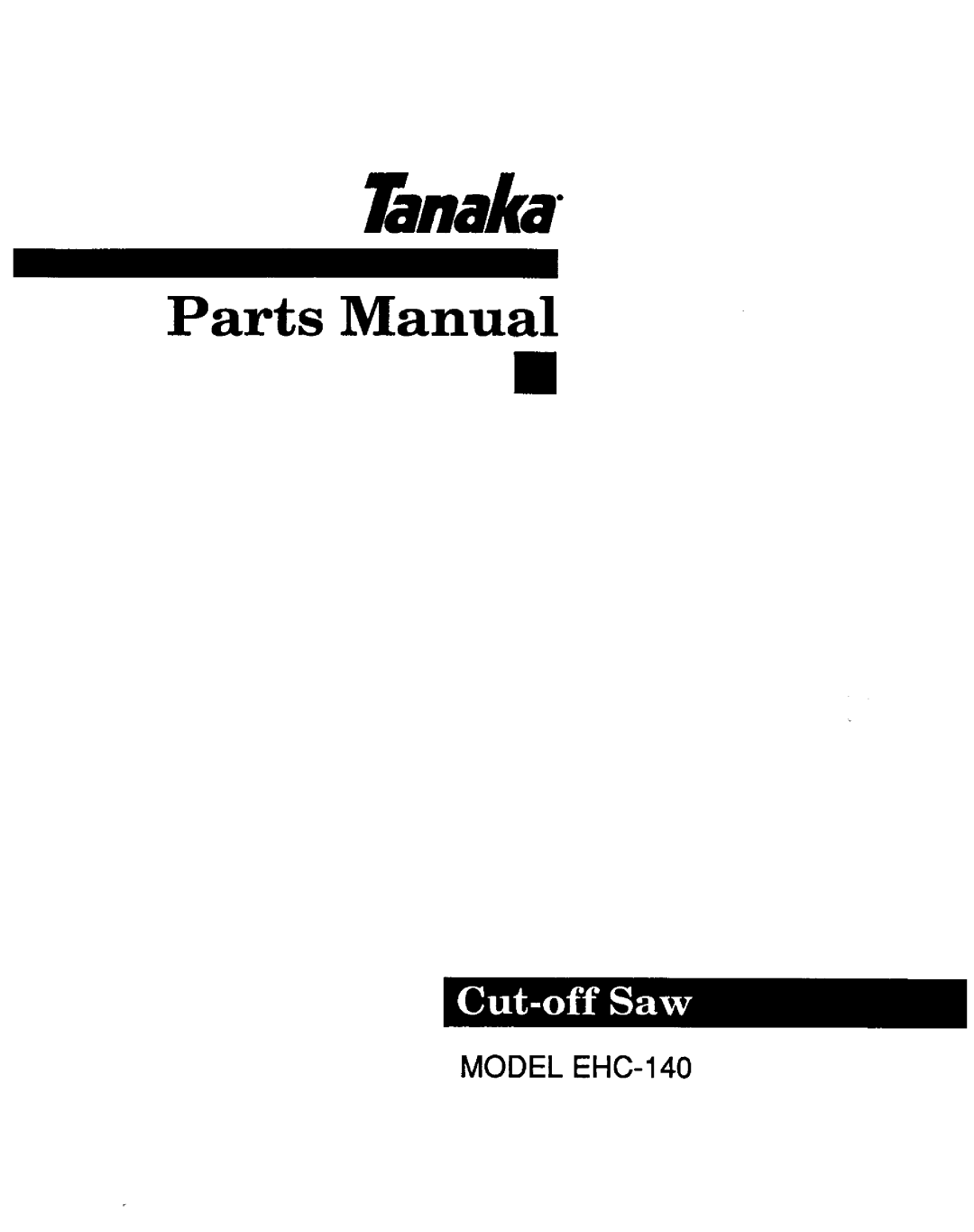 Tanaka EHC-140 manual 