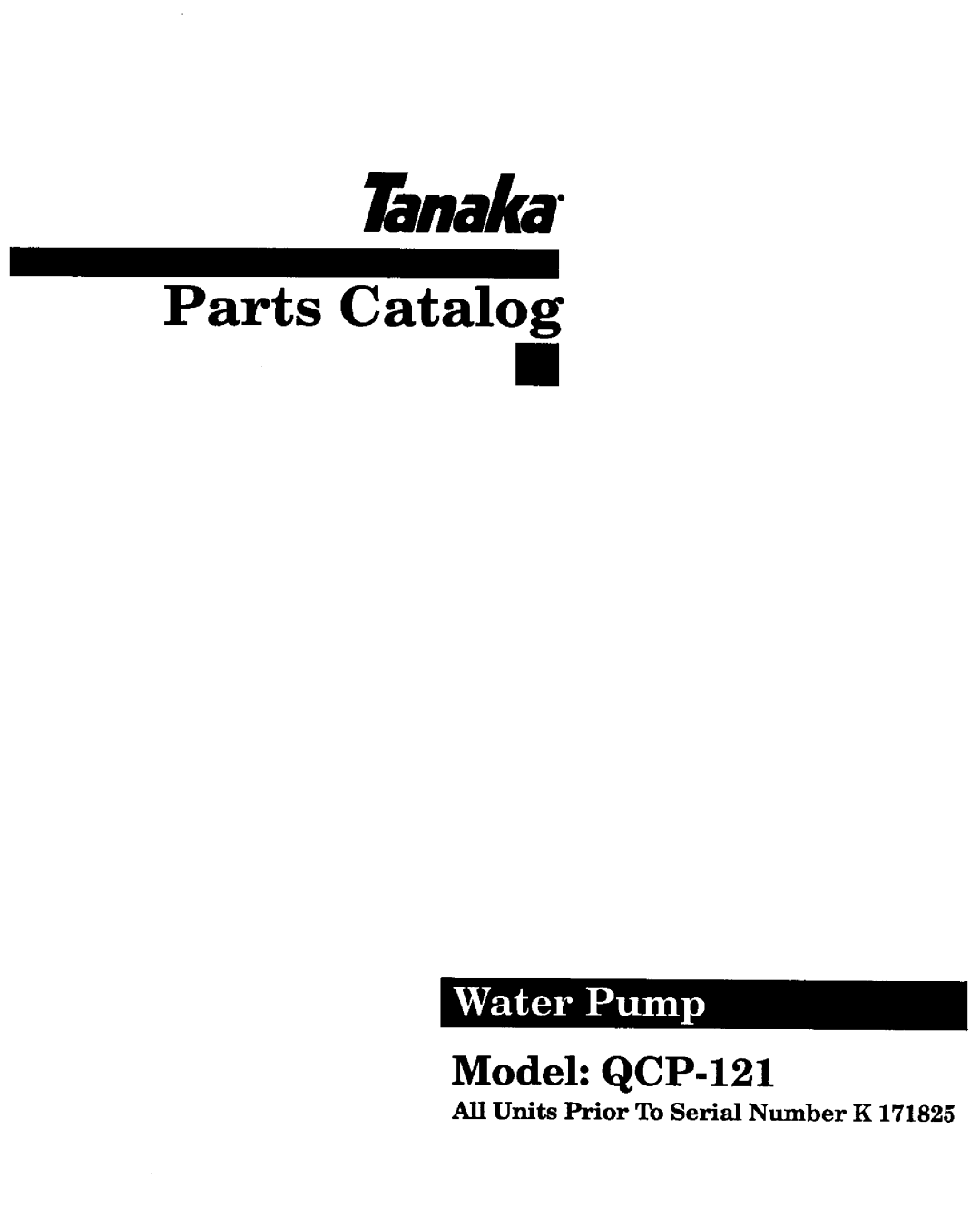 Tanaka QCP-121 manual 