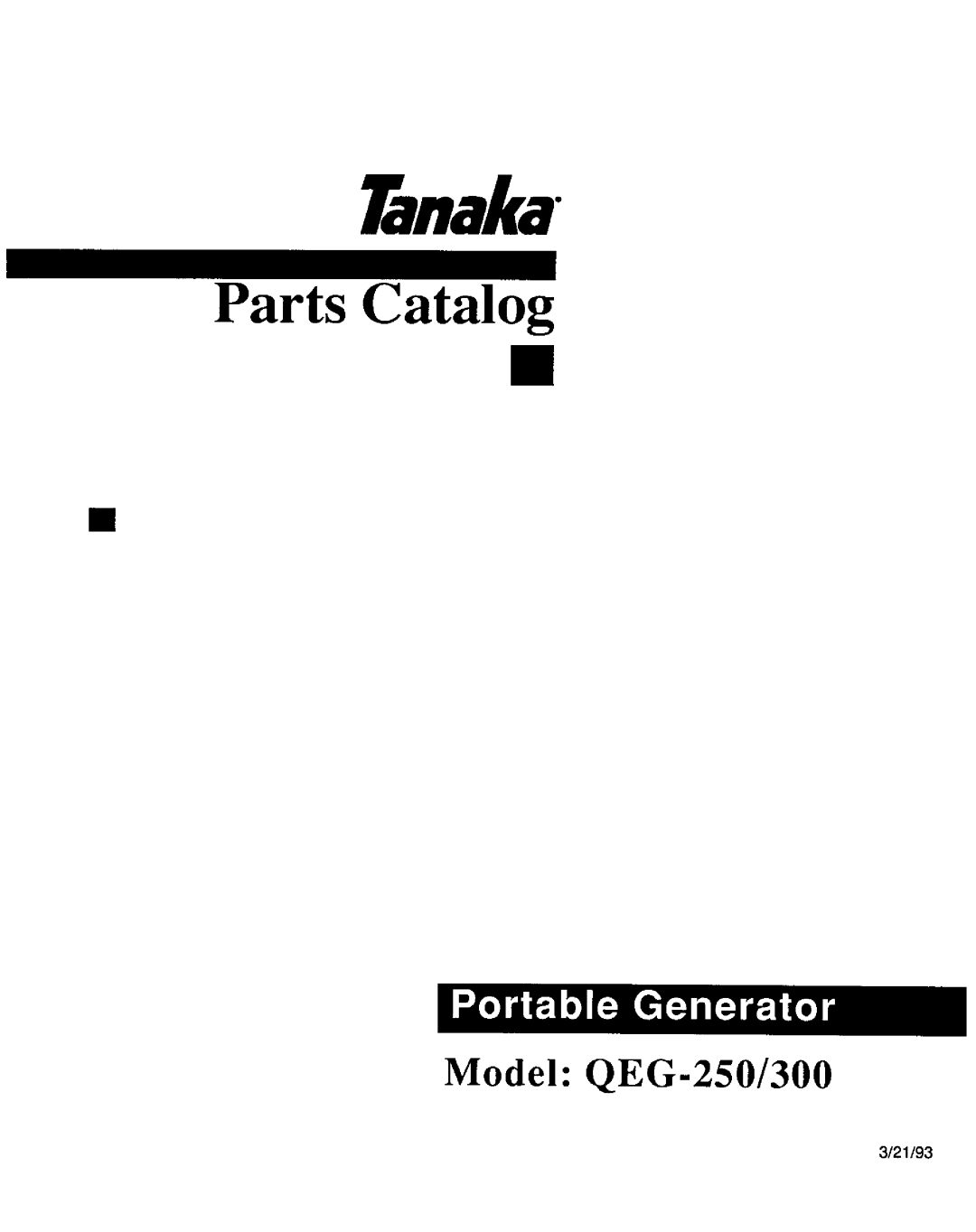 Tanaka QEG-250/300 manual 