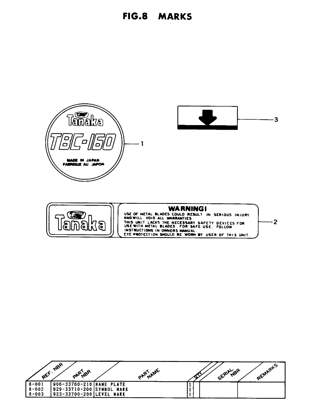 Tanaka TBC-160 manual 