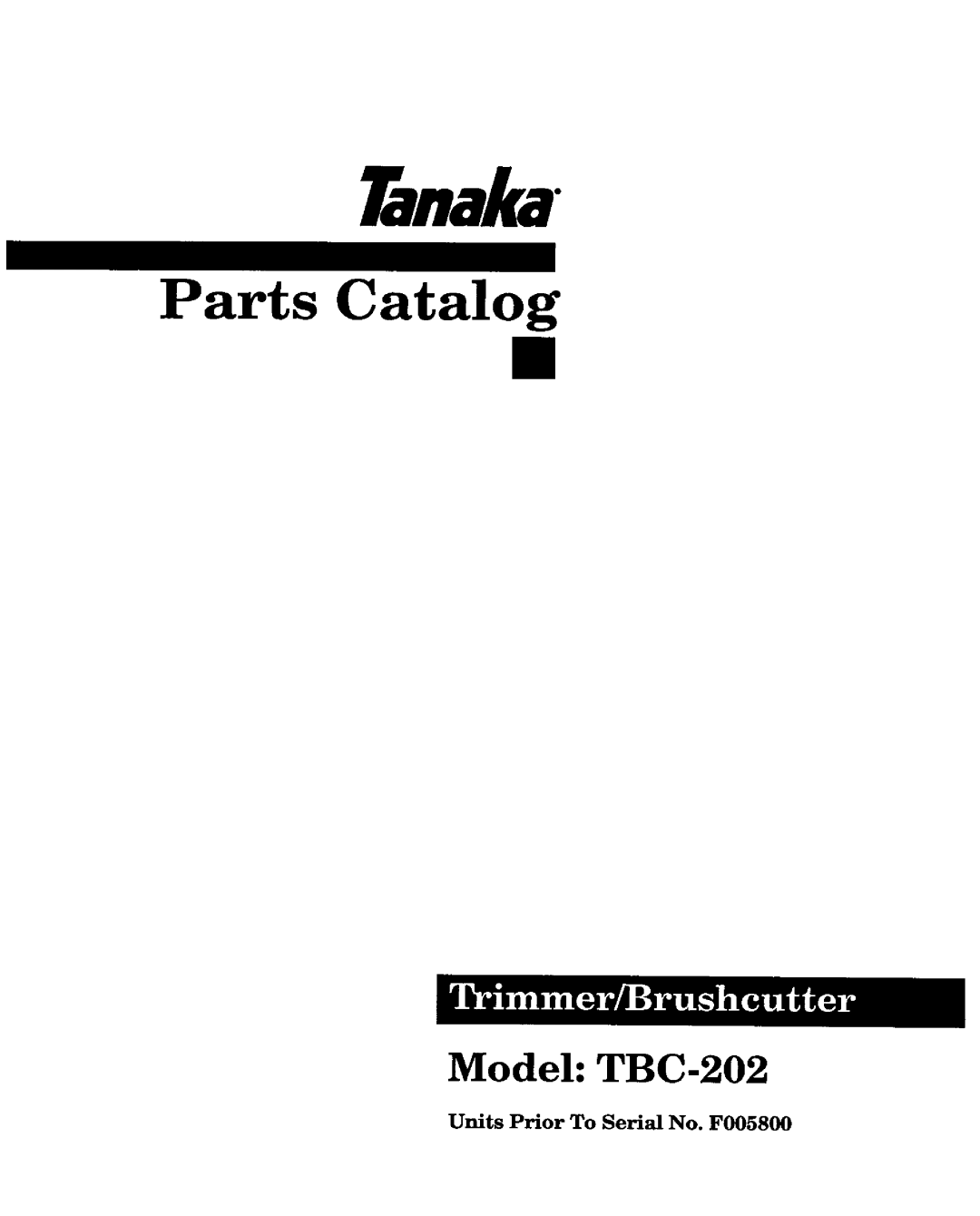 Tanaka TBC-202 manual 