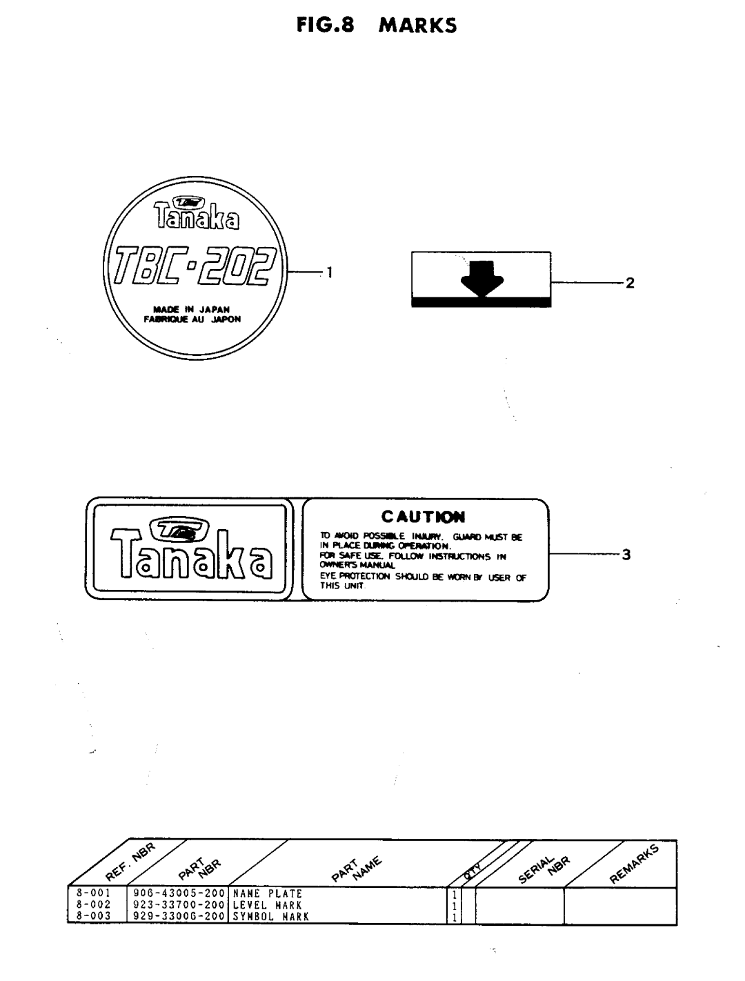 Tanaka TBC-202 manual 