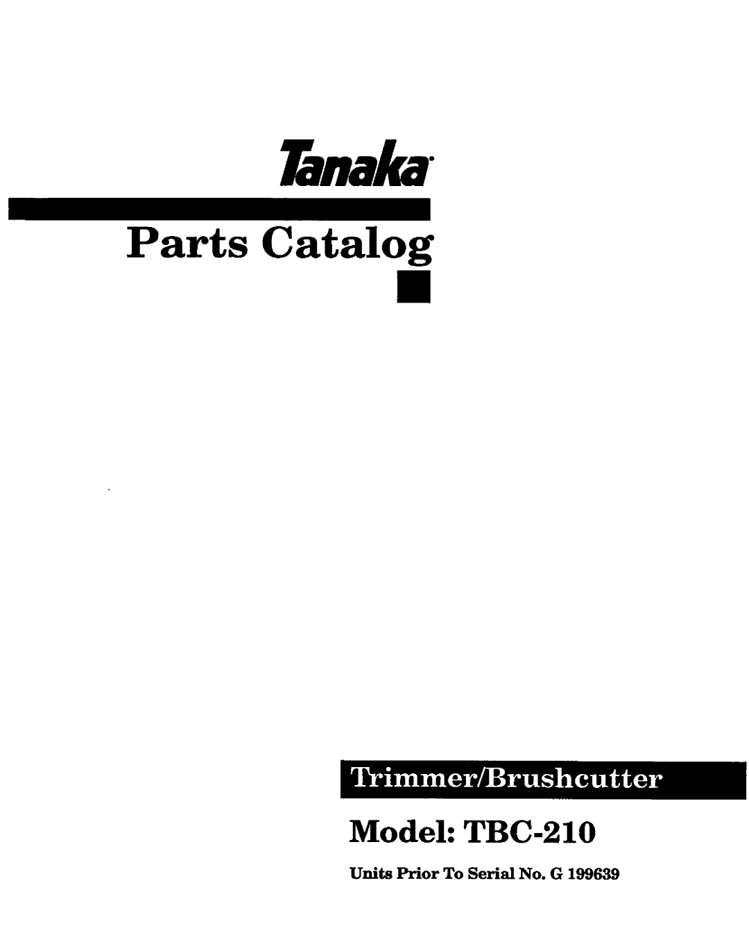 Tanaka TBC-210 manual 