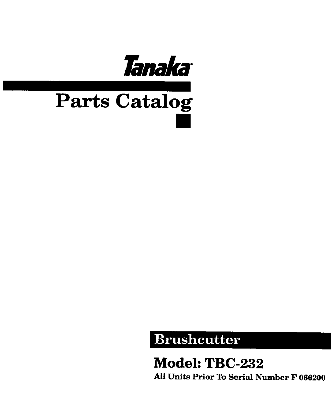 Tanaka TBC-232 manual 