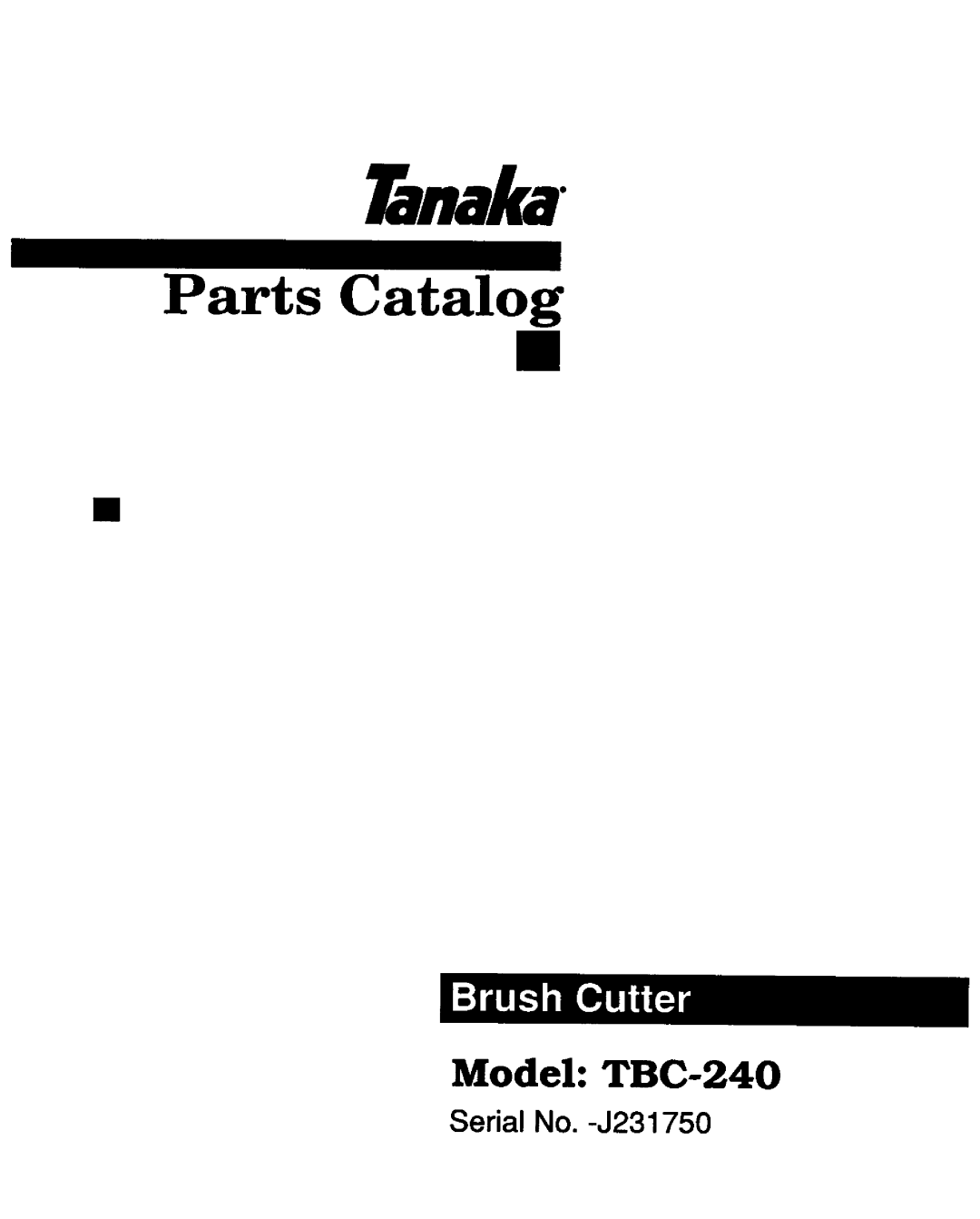 Tanaka TBC-240 manual 