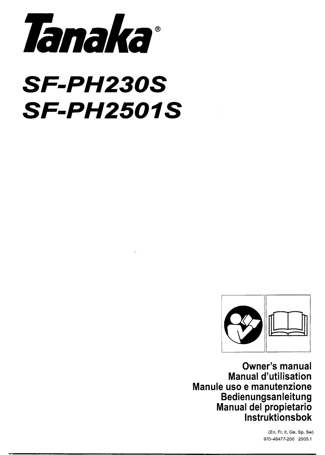 Tanaka SF-PH230S, TBC-2501S, SF-PH2501S, SFPH230S manual 