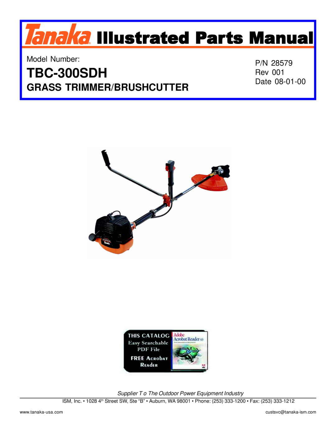 Tanaka TBC-300SDH manual Illustrated Parts Manual 