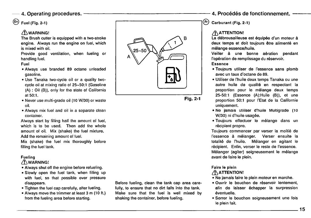 Tanaka TBC-300, TBC-3010, TBC-SDH, TBC-DH, TBC-265, TBC-220 manual 