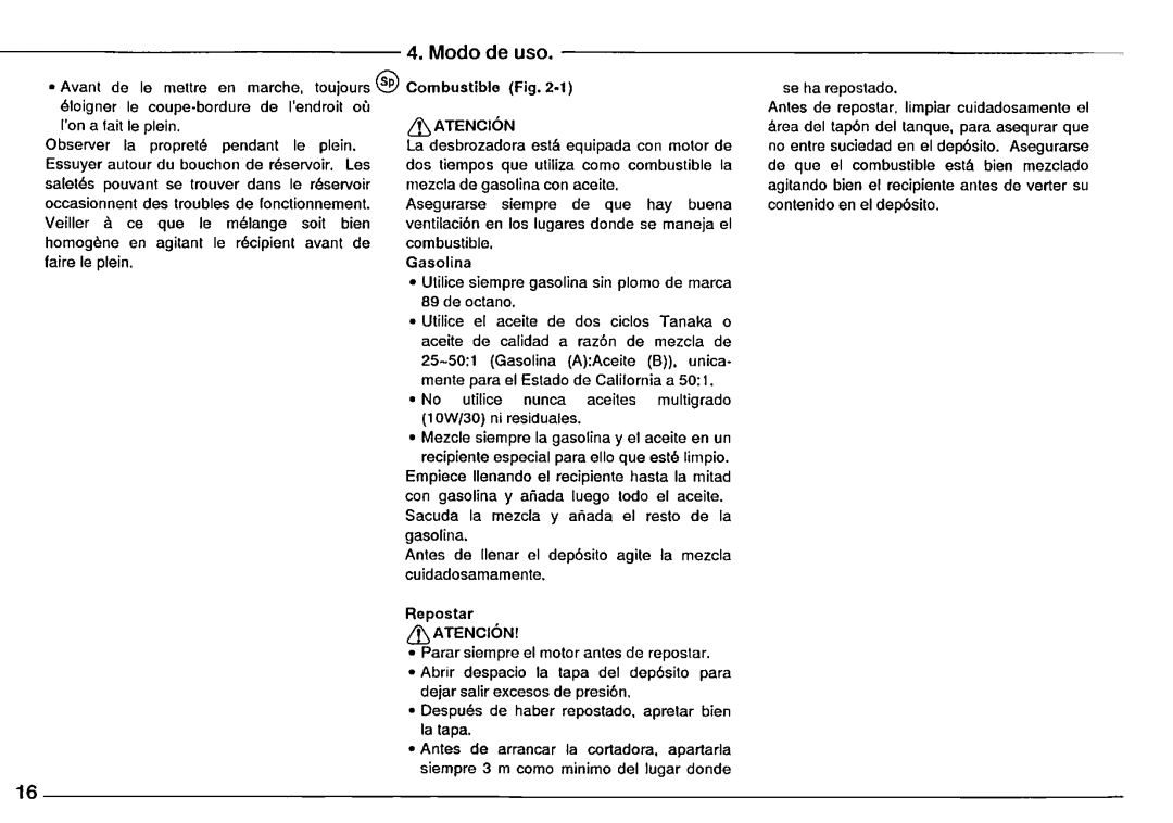 Tanaka TBC-SDH, TBC-3010, TBC-300, TBC-DH, TBC-265, TBC-220 manual 