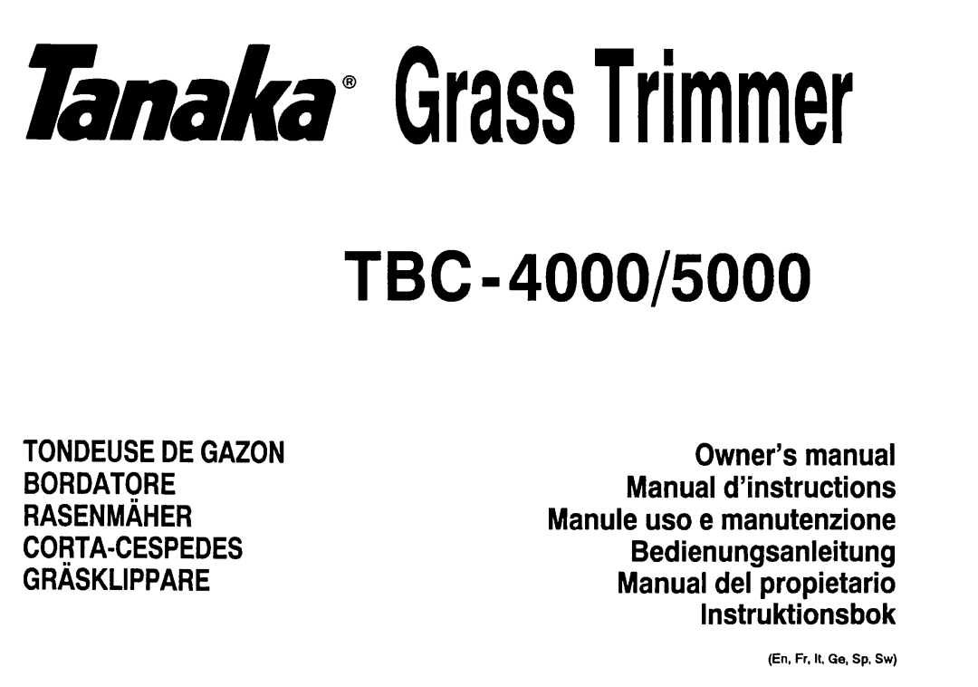 Tanaka TBC-4000/5000 manual 