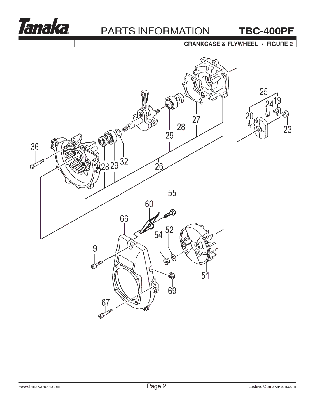 Tanaka TBC-400PF manual Crankcase & Flywheel Figure 