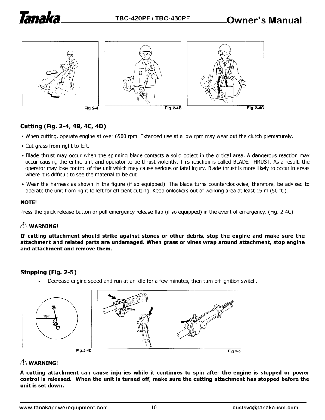 Tanaka TBC-430PF, TBC-420PF manual XWWLQJ#+LJ1#507/#7%/#7&/#7,#, 6WRSSLQJ#+LJ1#508,#, ‡#&XW#JUDVV#IURP#ULJKW#WR#OHIW1# 