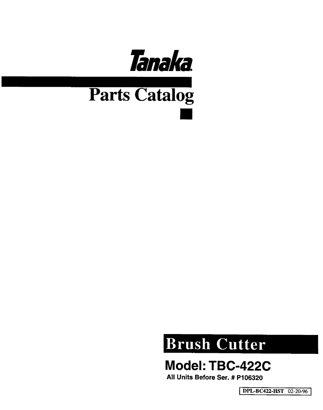 Tanaka TBC-422C manual 