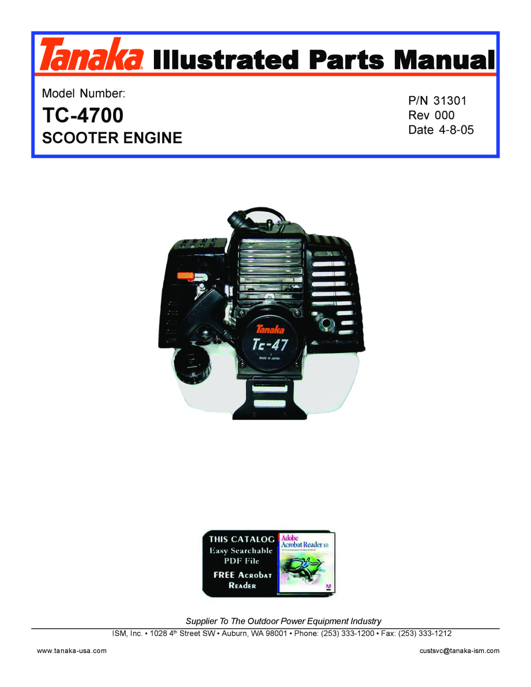 Tanaka TC-4700 manual Illustrated Parts Manual 