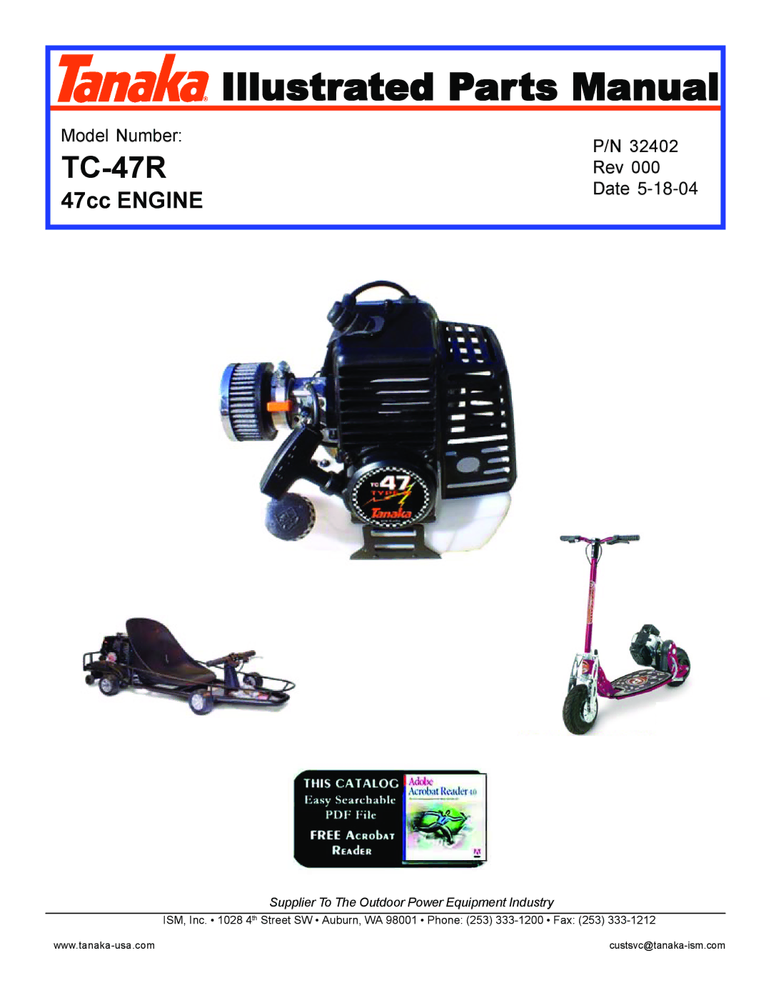 Tanaka TC-47R manual Illustrated Parts Manual 