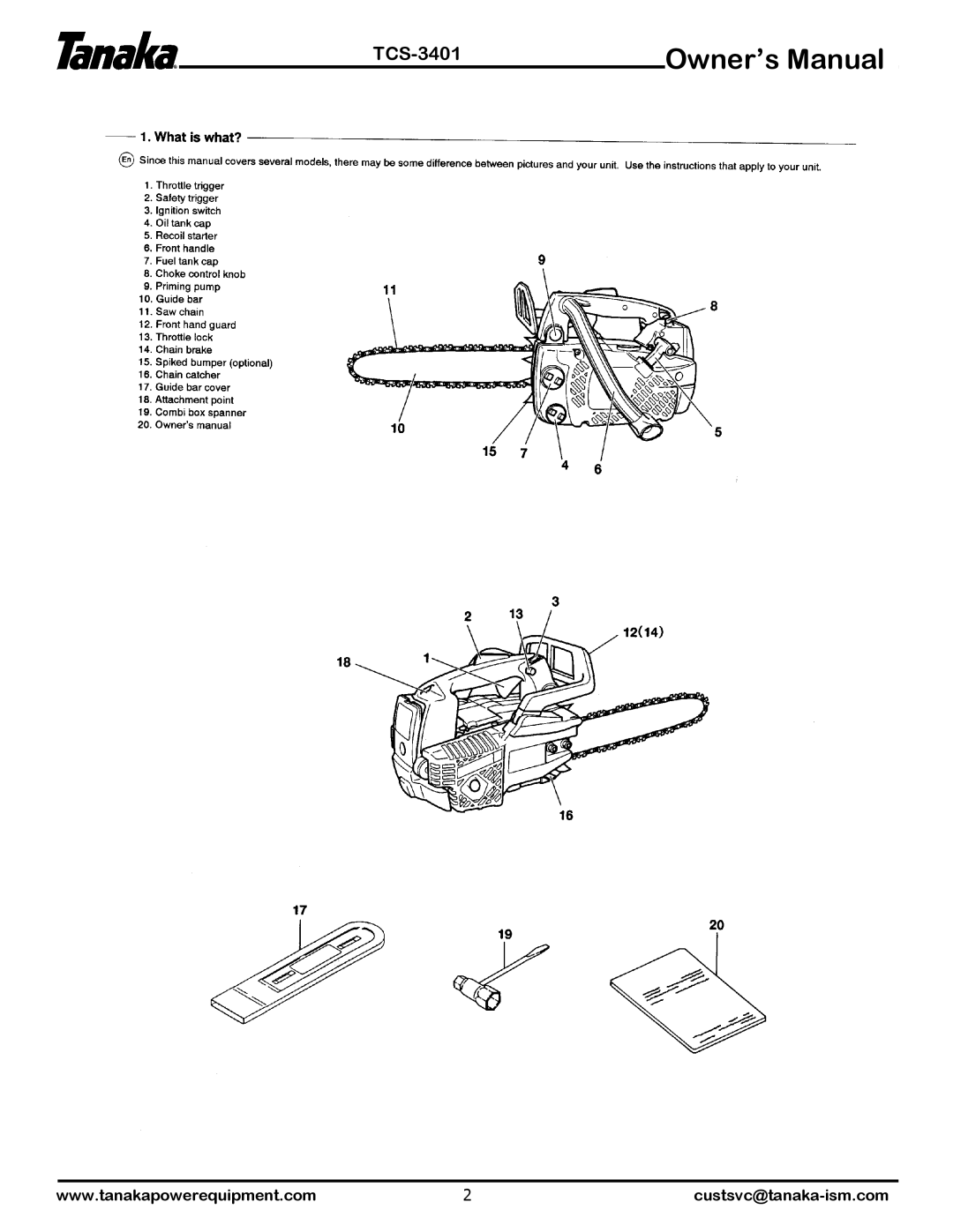 Tanaka TCS-3401 manual 