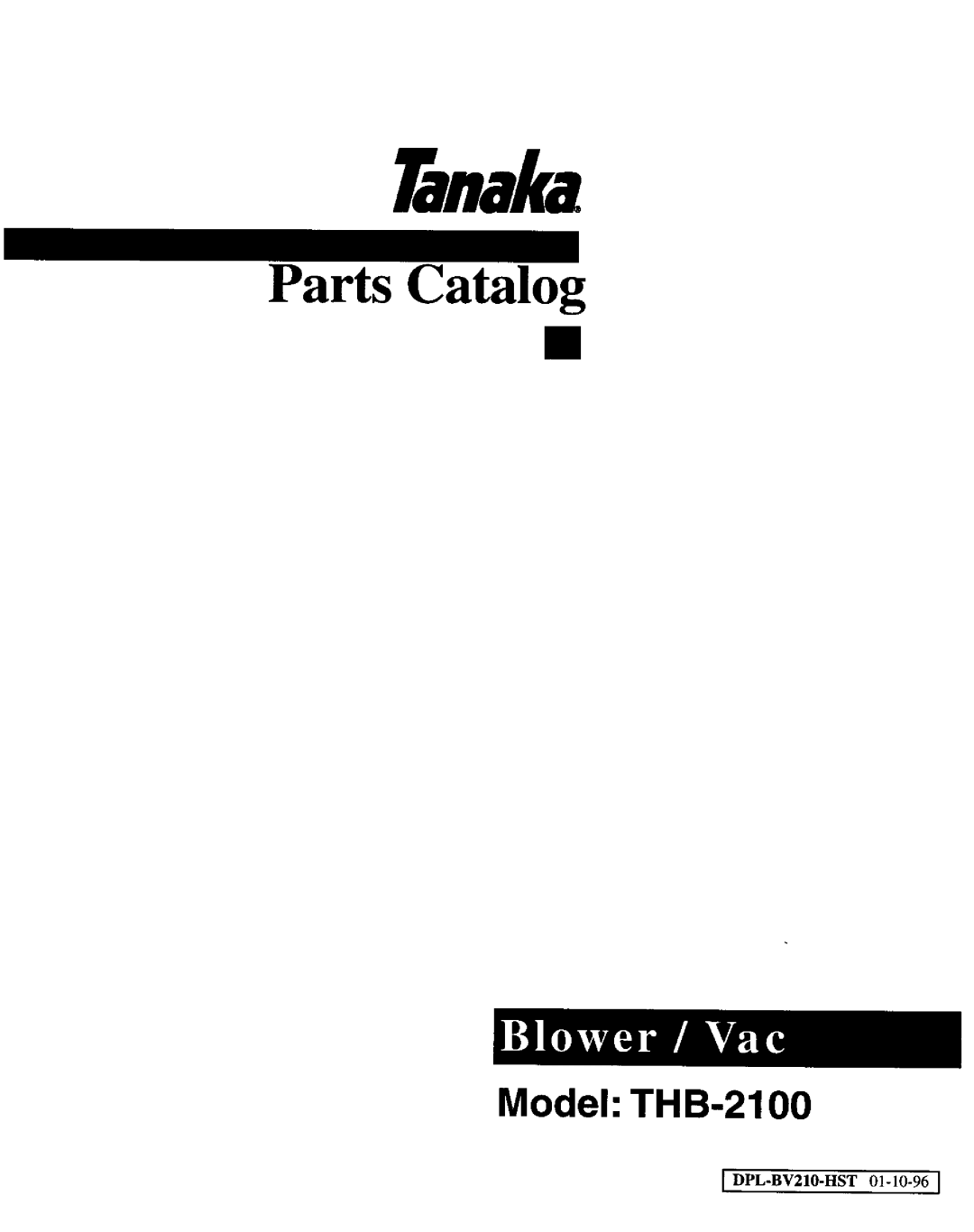 Tanaka THB-2100 manual 