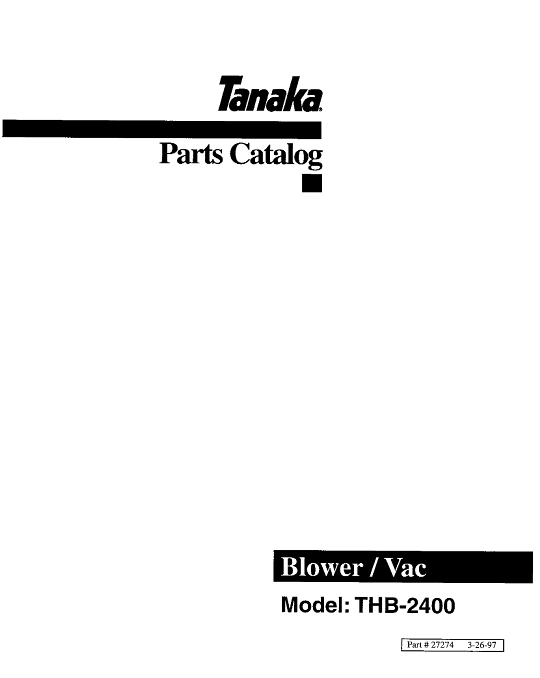 Tanaka THB-2400 manual 