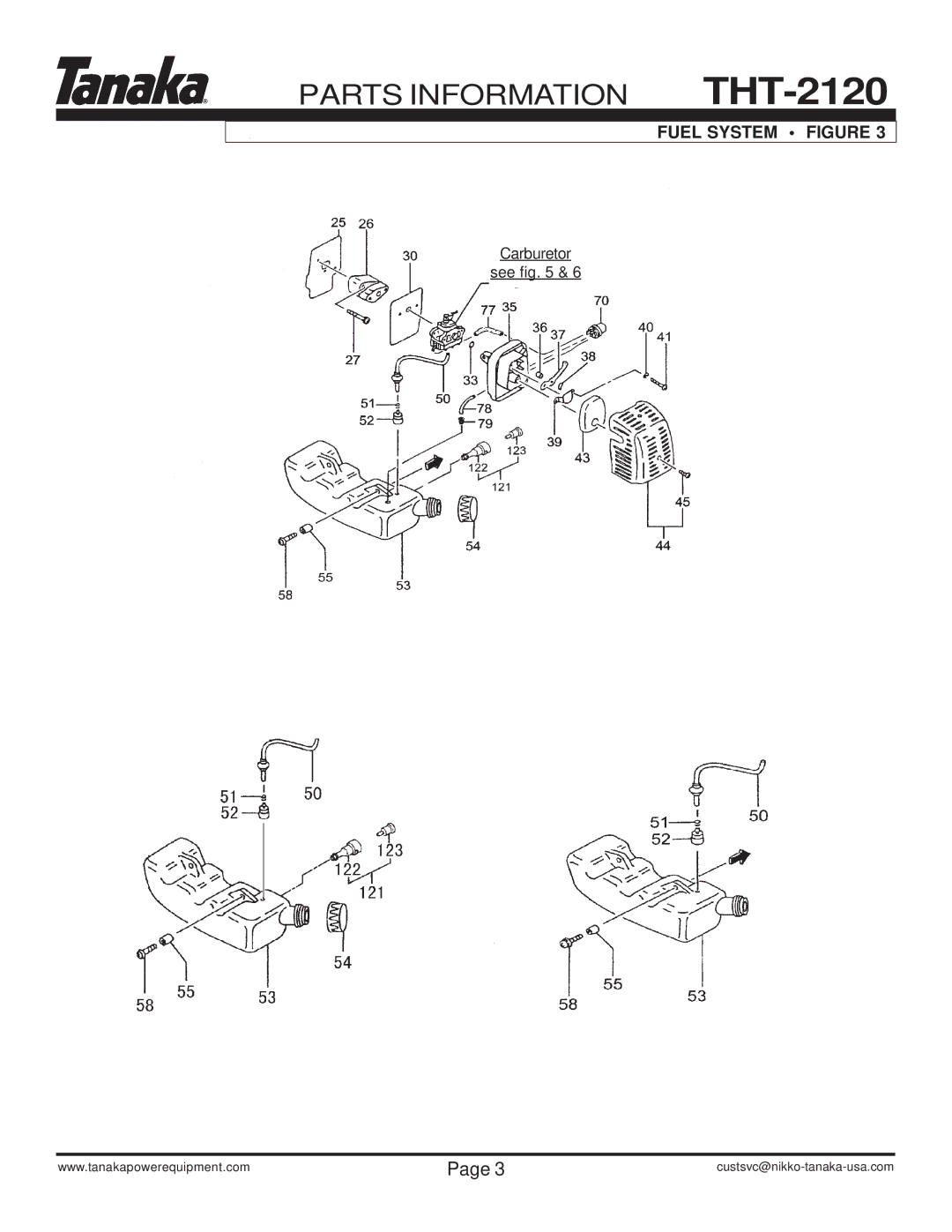 Tanaka THT-2120 manual Fuel System Figure 