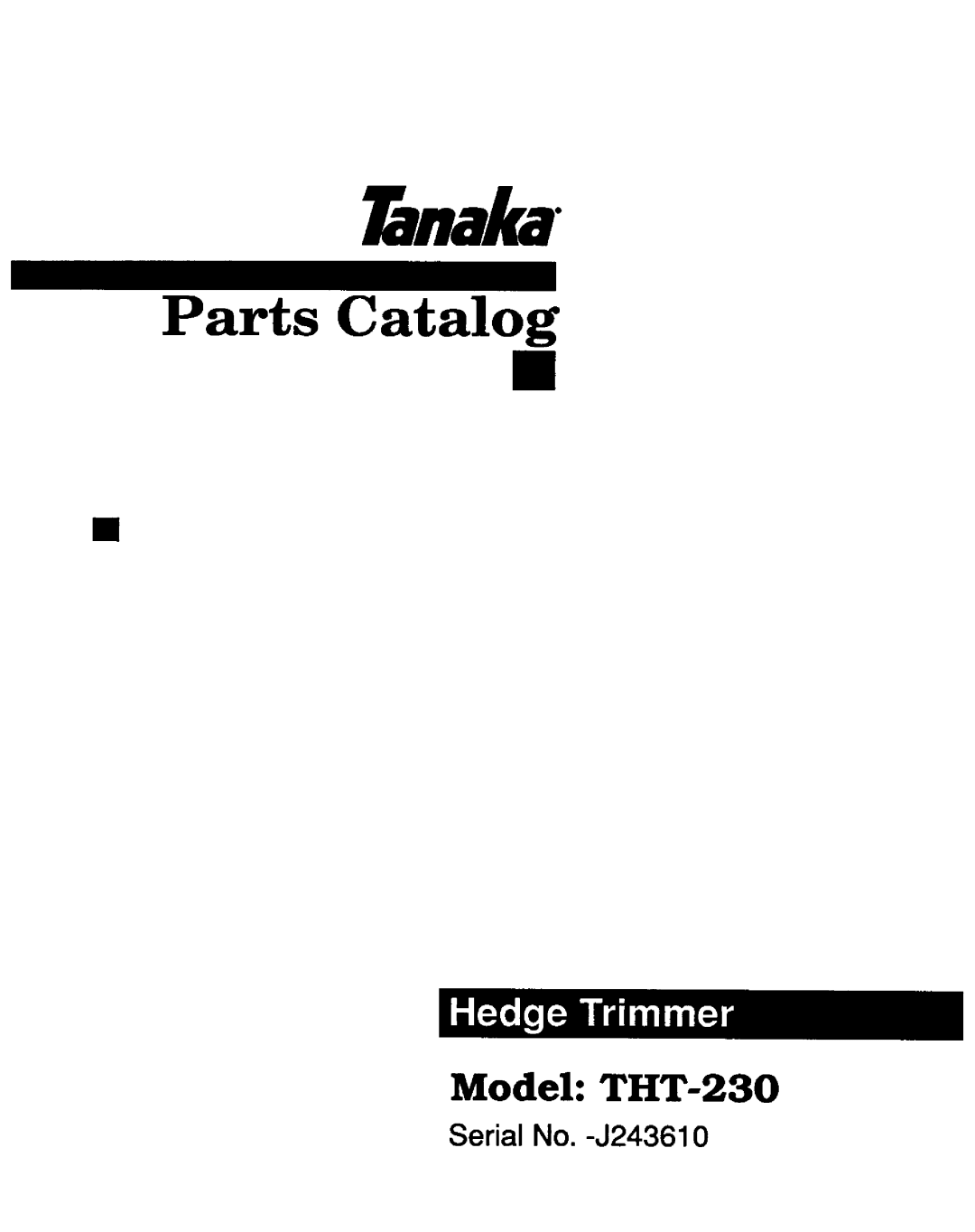 Tanaka THT-230 manual 