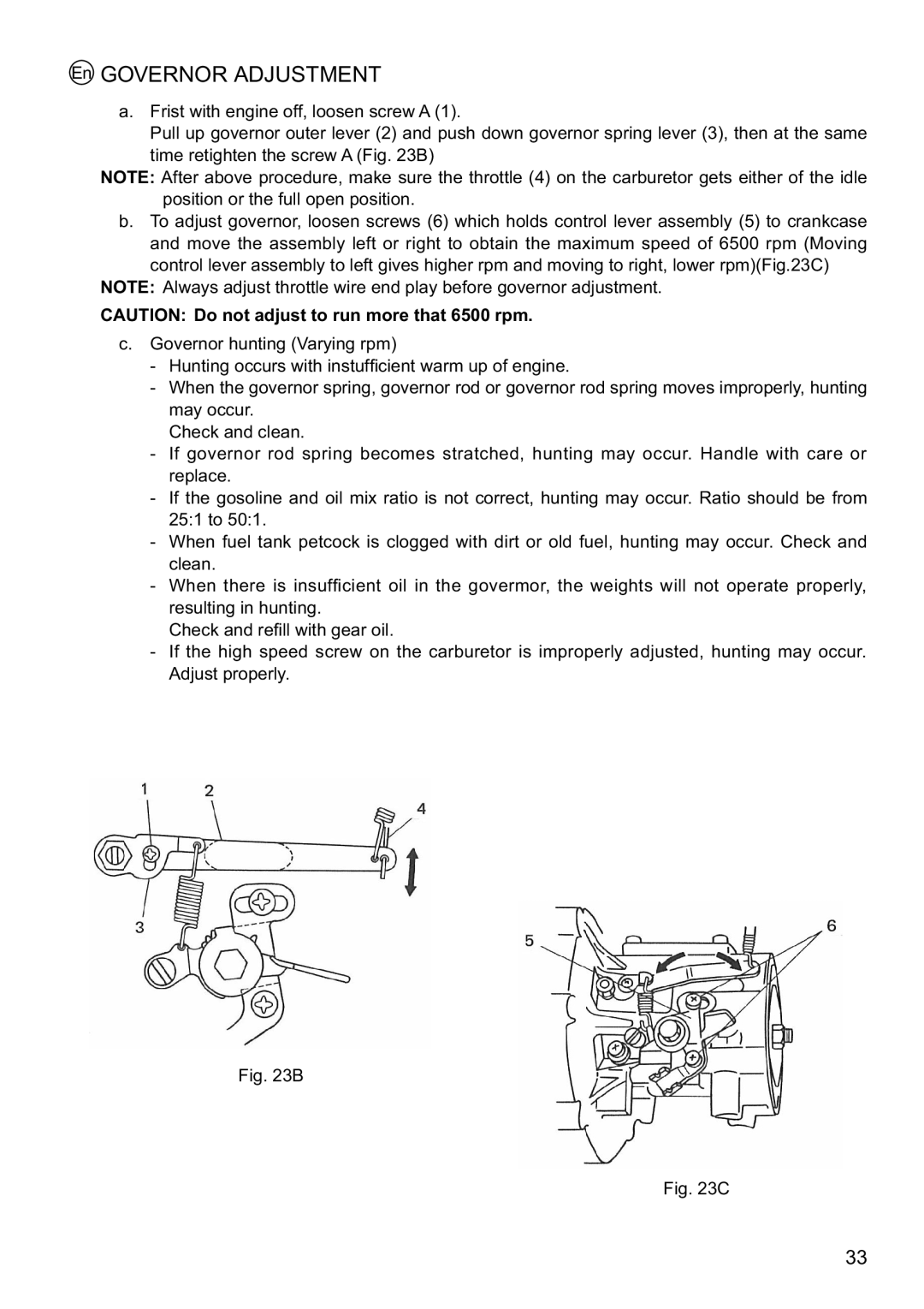 Tanaka TLE-550/600 manual 6%2./2 !$*534-%.4, $87,21 RQRWDGMXVWWRUXQPRUHWKDWUSP 