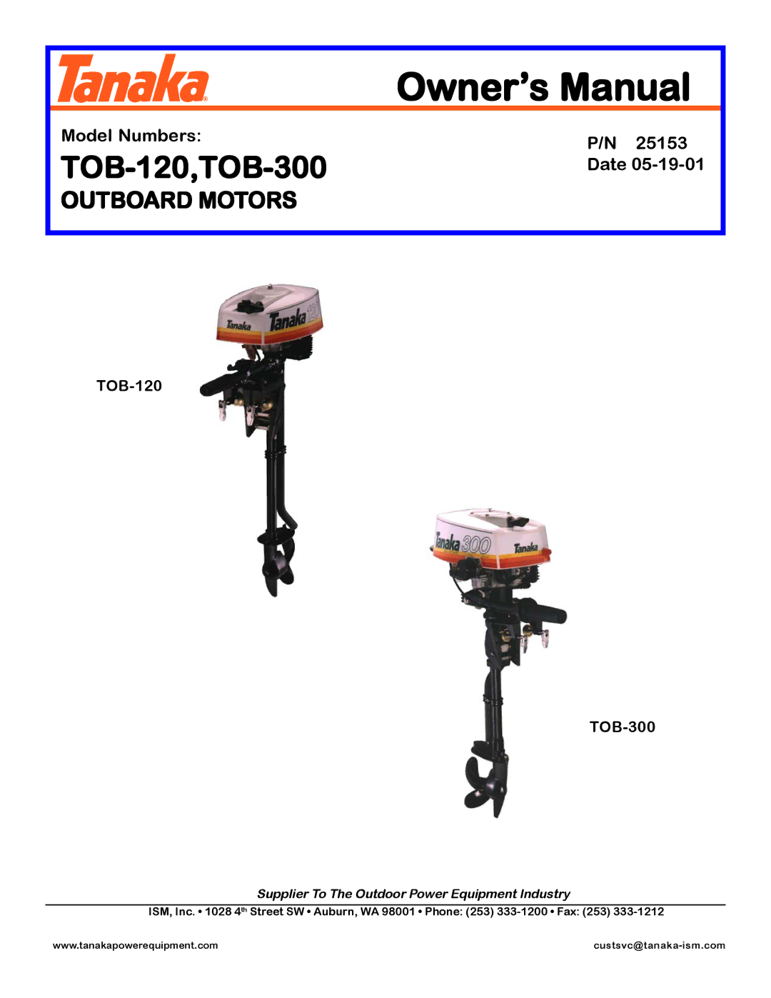 Tanaka manual TOB-120,TOB-300, TOB-120 TOB-300 