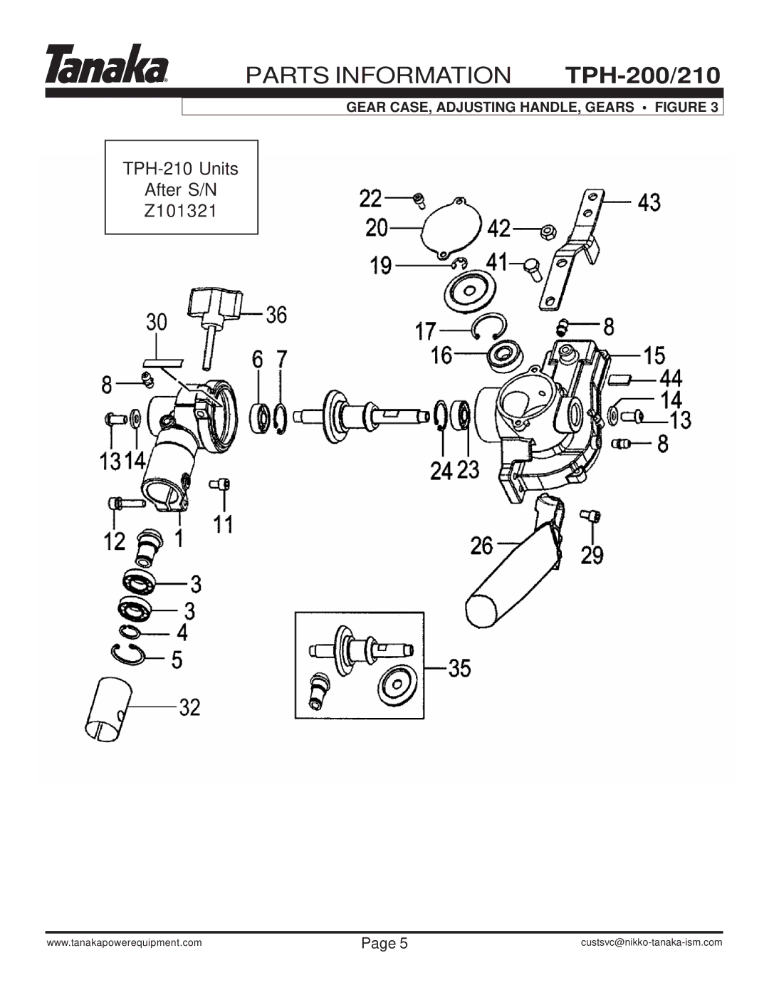 Tanaka manual TPH-210 Units After S/N Z101321 