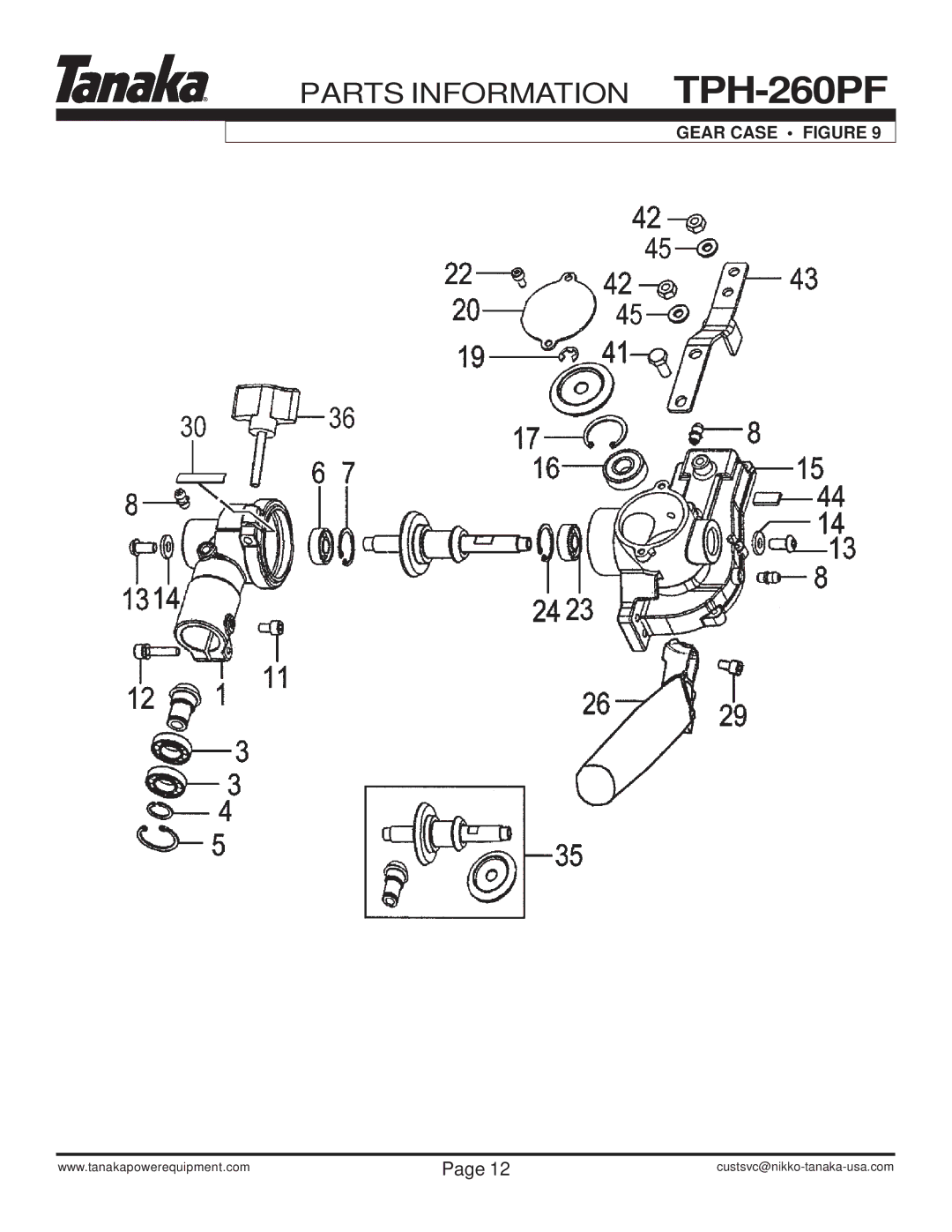 Tanaka TPH-260PF manual Gear Case Figure 