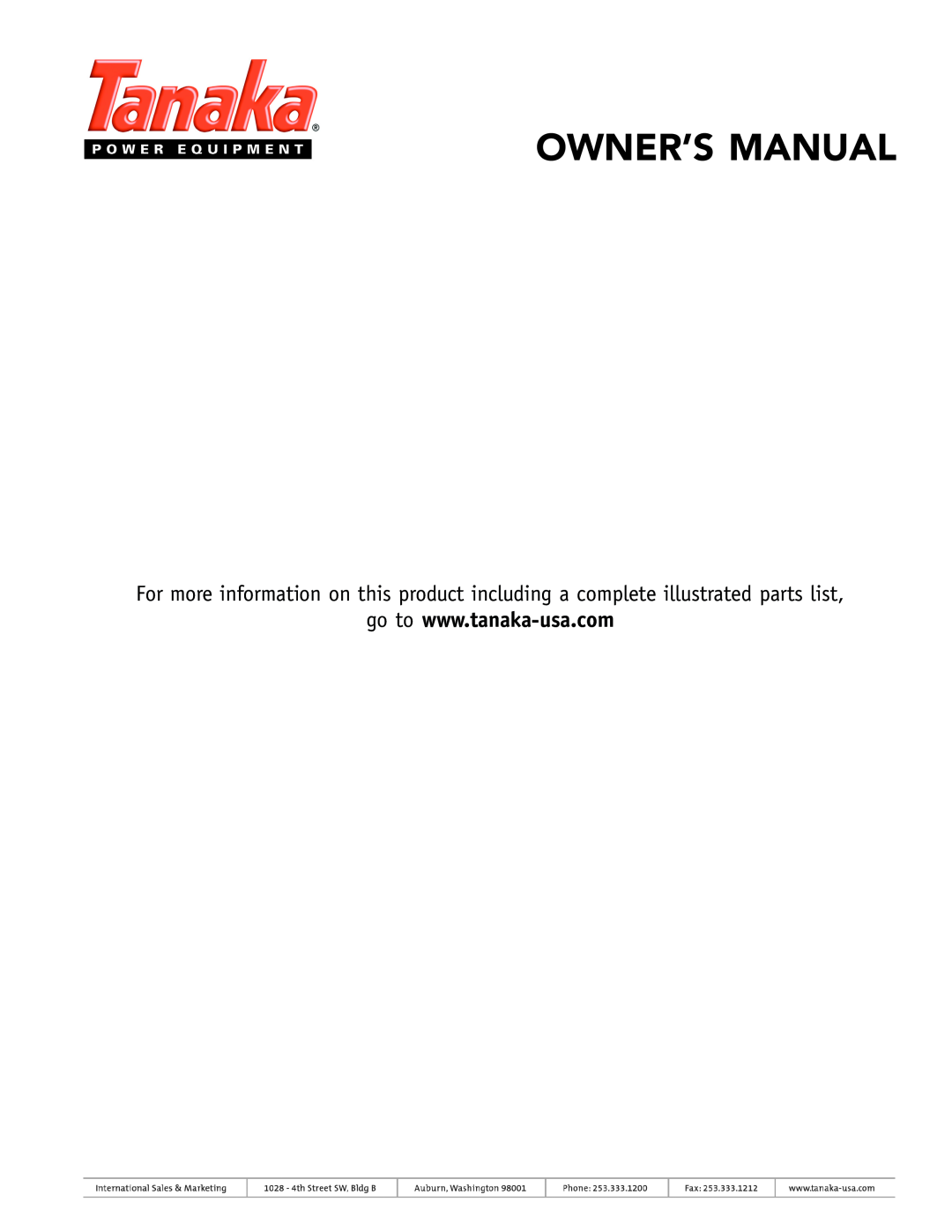 Tanaka TSW-210 owner manual 