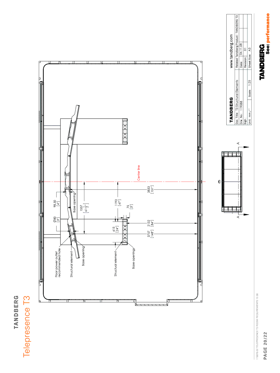 TANDBERG 119076.02 dimensions 20/22, Tandberg 