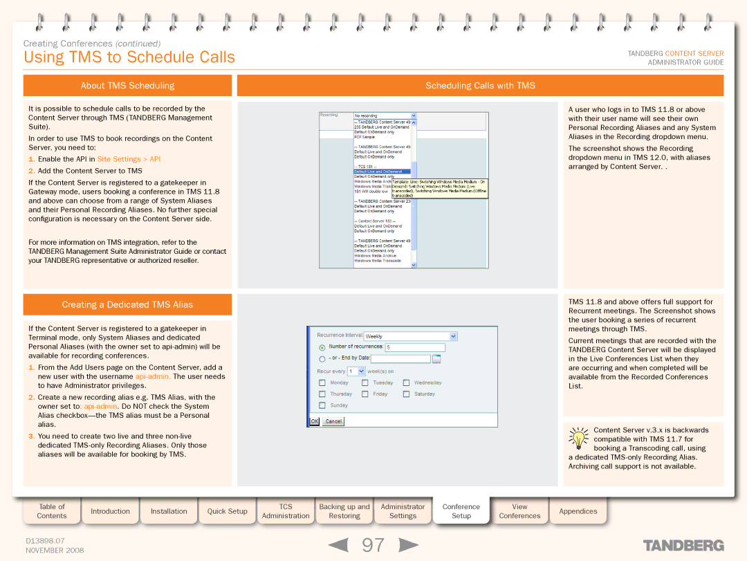 TANDBERG 1D13898.07 manual Using TMS to Schedule Calls, About TMS Scheduling Scheduling Calls with TMS 