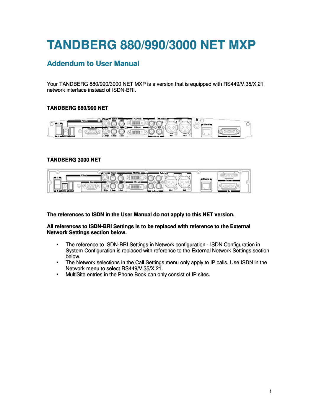 TANDBERG 880, 770 user manual 990, UserManual 