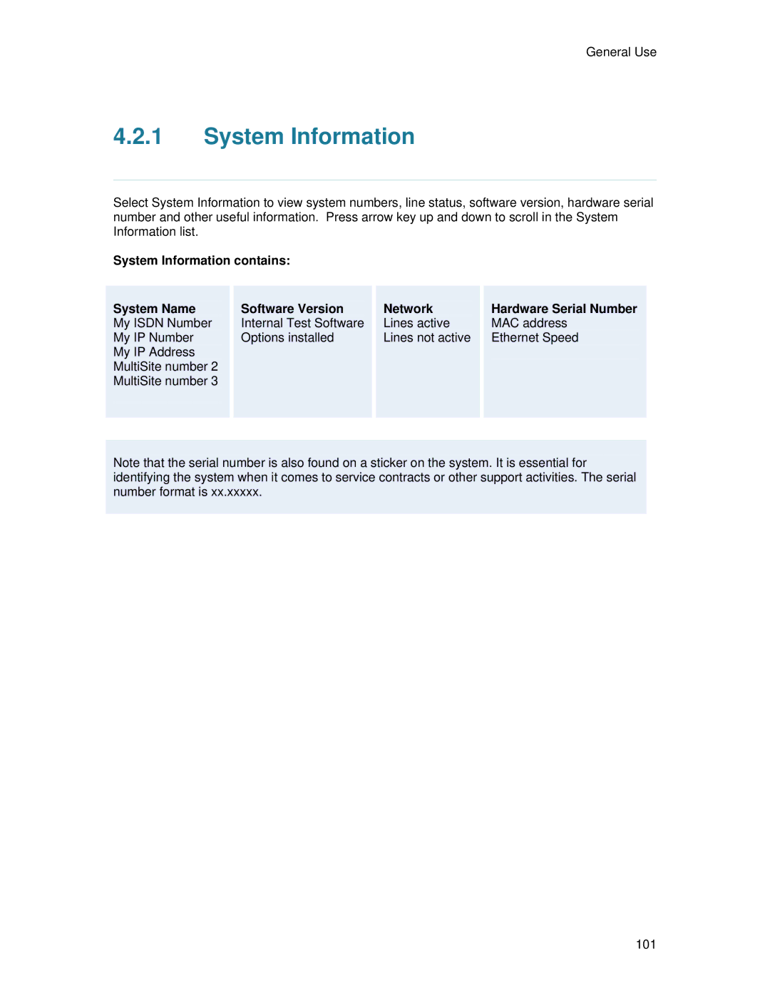 TANDBERG 6000 MXP user manual System Information 