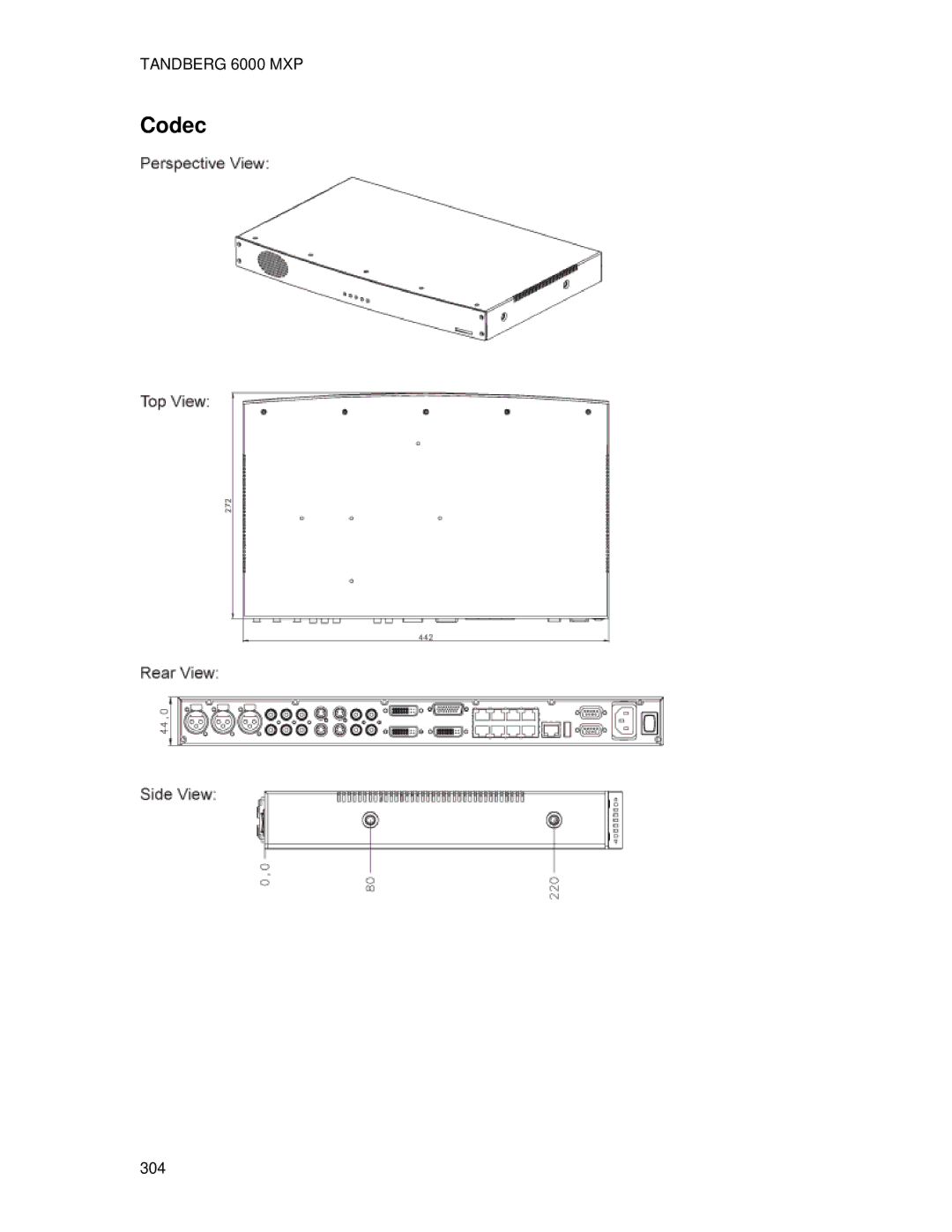 TANDBERG 6000 MXP user manual Codec 