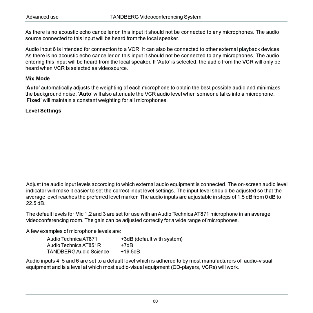 TANDBERG 6000 user manual 