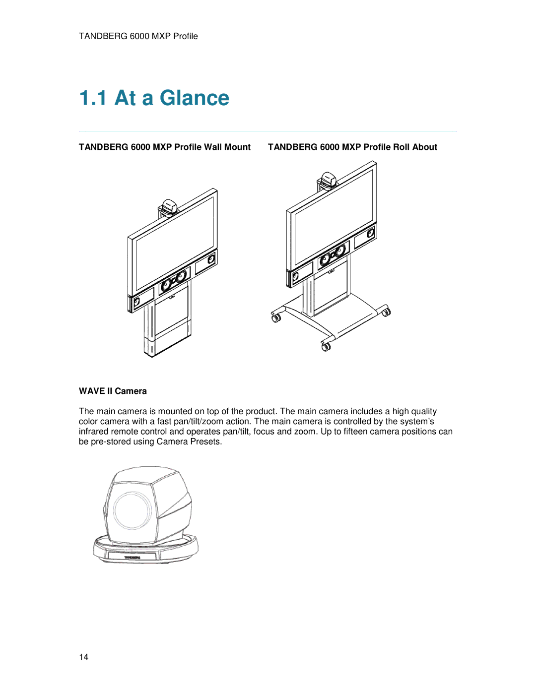 TANDBERG 6000MXP user manual At a Glance 