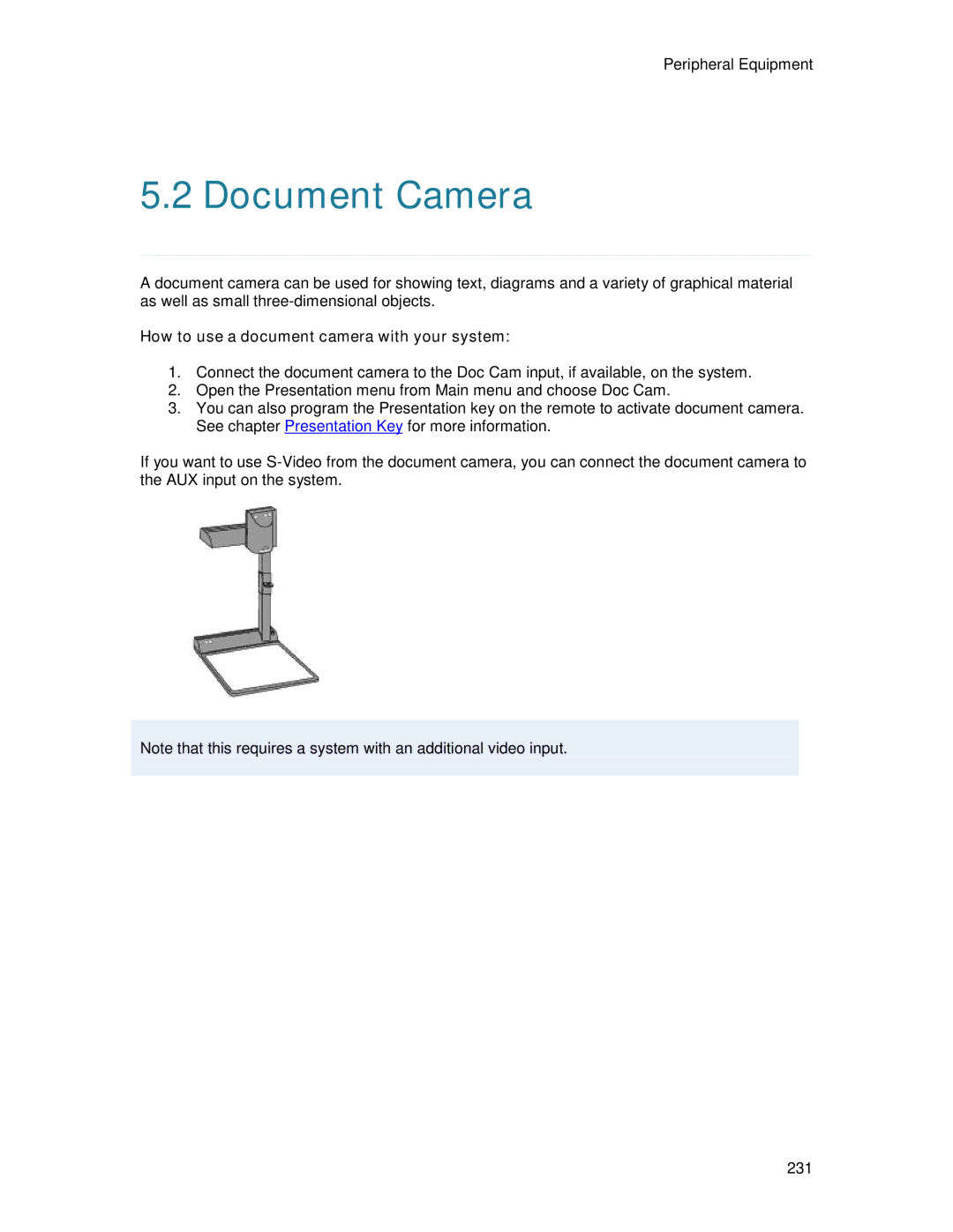 TANDBERG 6000MXP user manual Document Camera, How to use a document camera with your system 