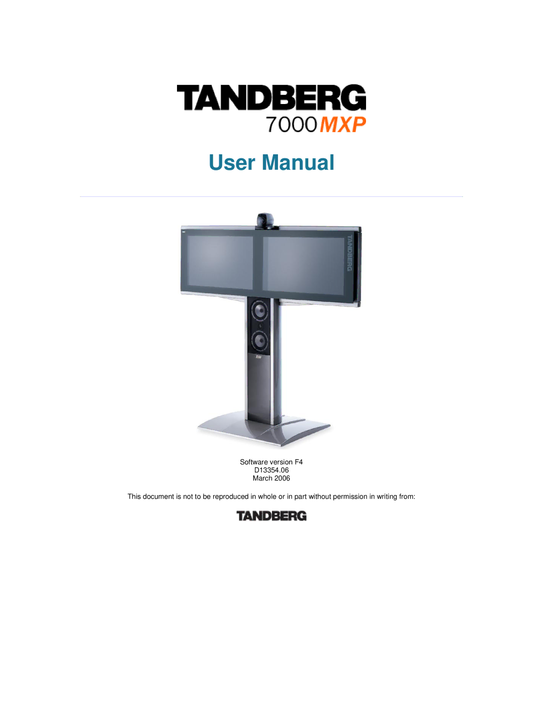 TANDBERG 700 MXP user manual 