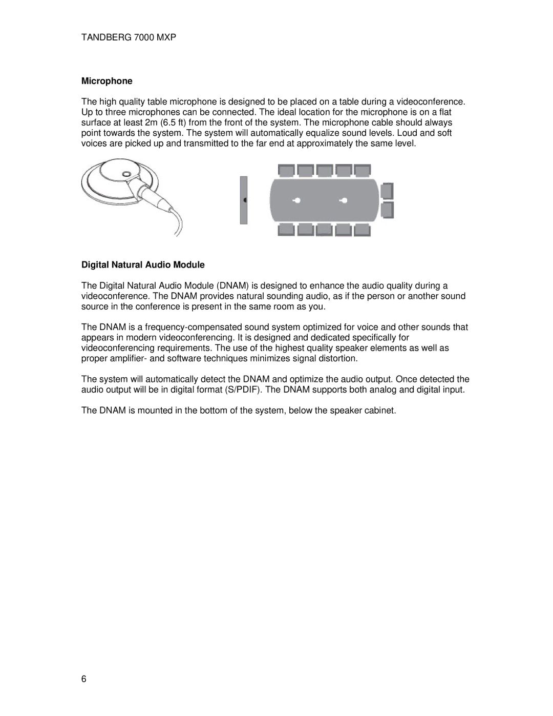 TANDBERG 700 MXP user manual Microphone, Digital Natural Audio Module 