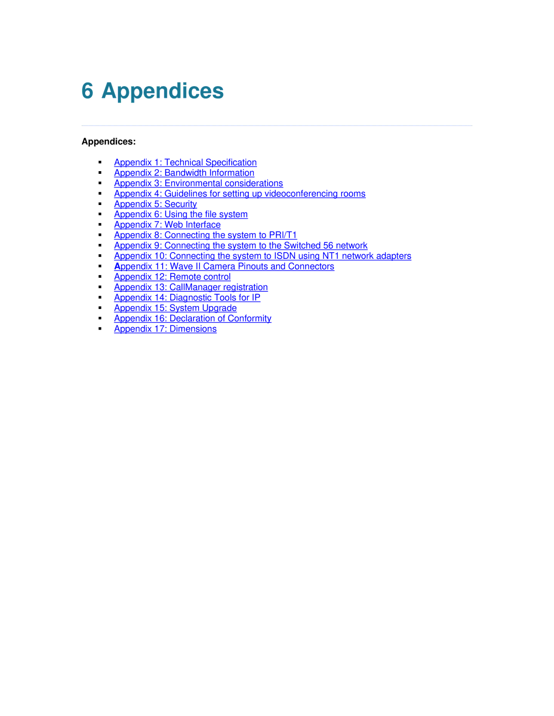 TANDBERG 700 MXP user manual Appendices 