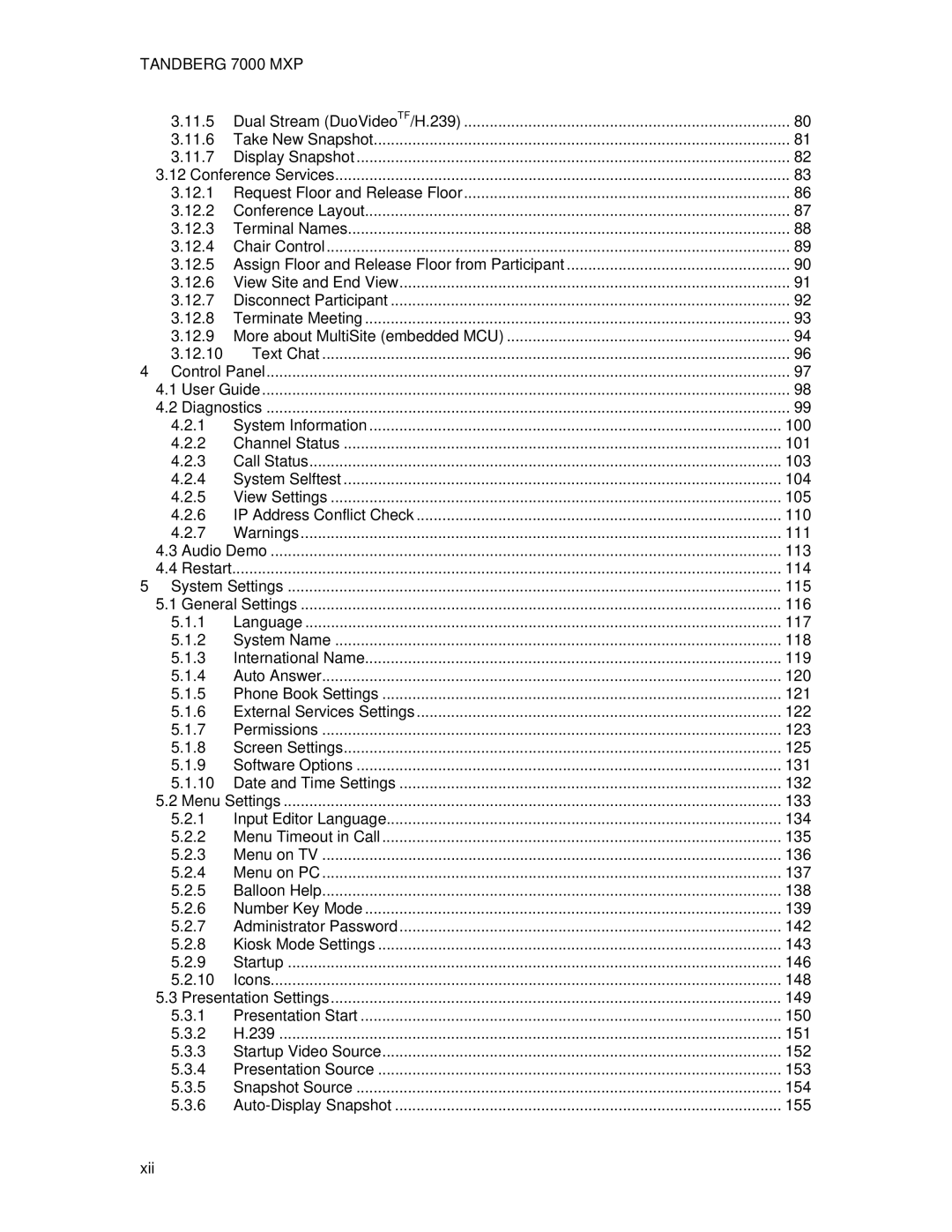 TANDBERG 7000 MXP user manual 11.5 