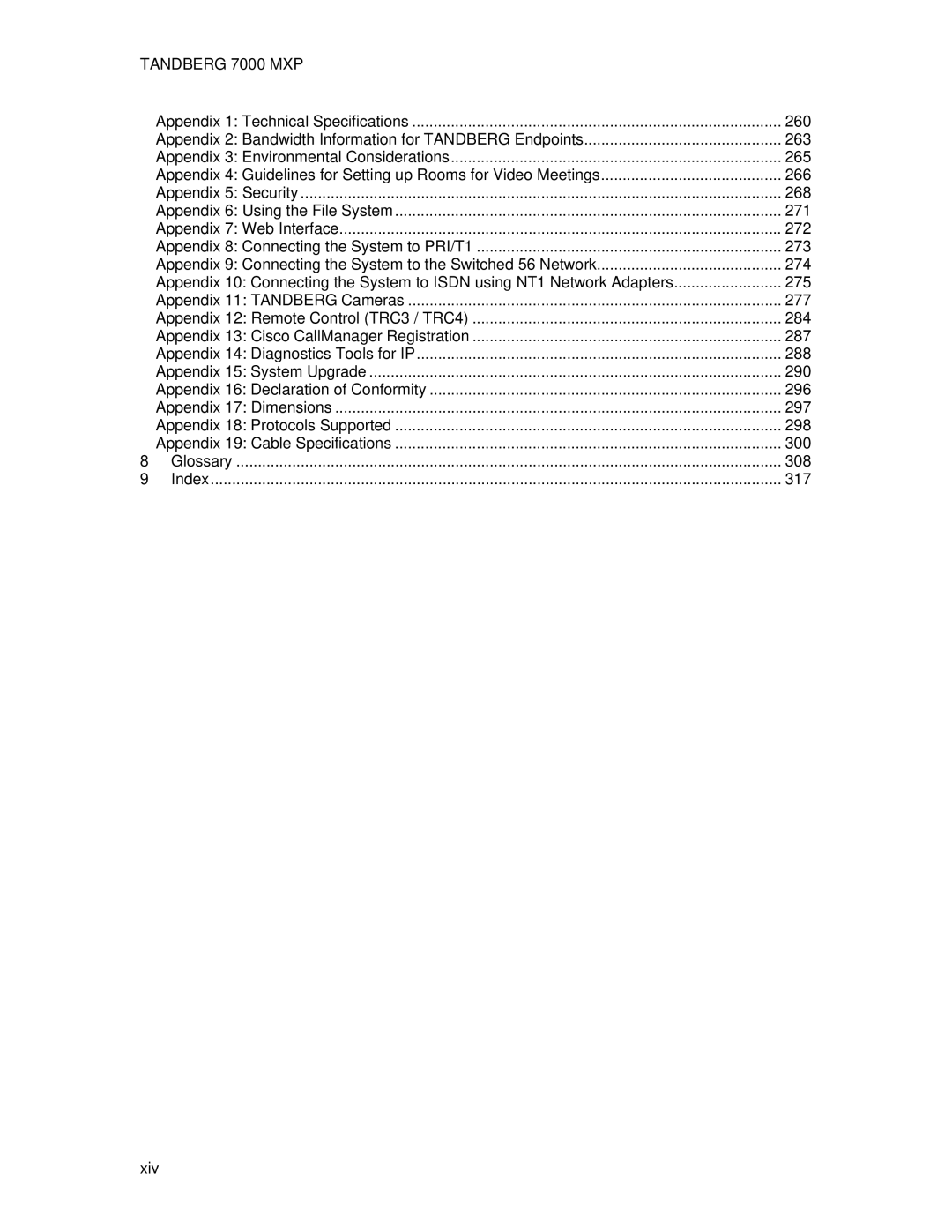 TANDBERG 7000 MXP user manual 260 