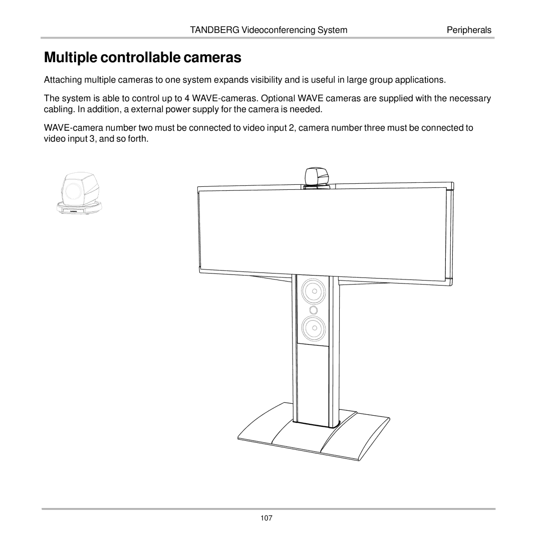 TANDBERG 7000 user manual Multiple controllable cameras 