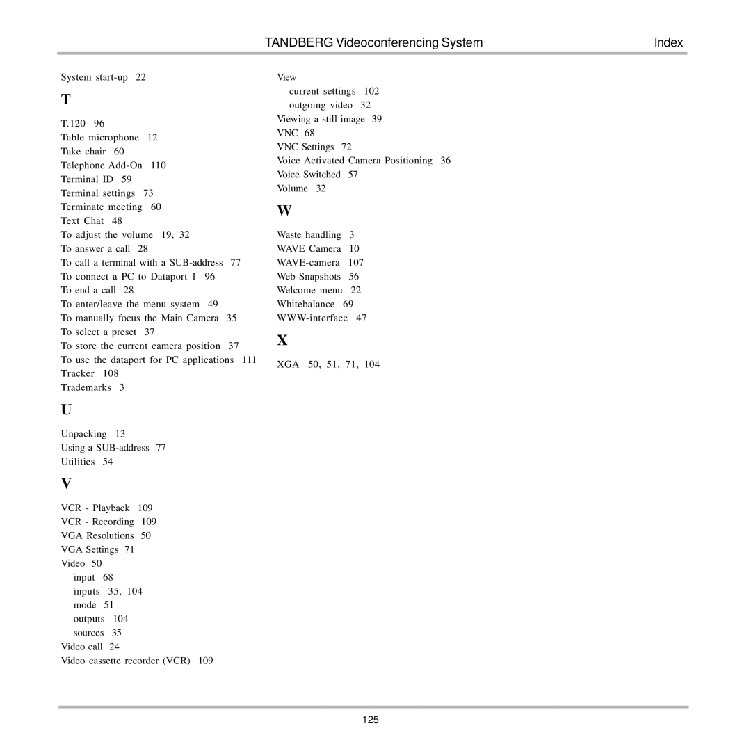 TANDBERG 7000 user manual 125 